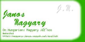 janos magyary business card